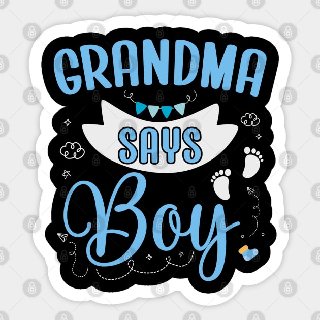 Grandma says Boy cute baby matching family party Sticker by ARTBYHM